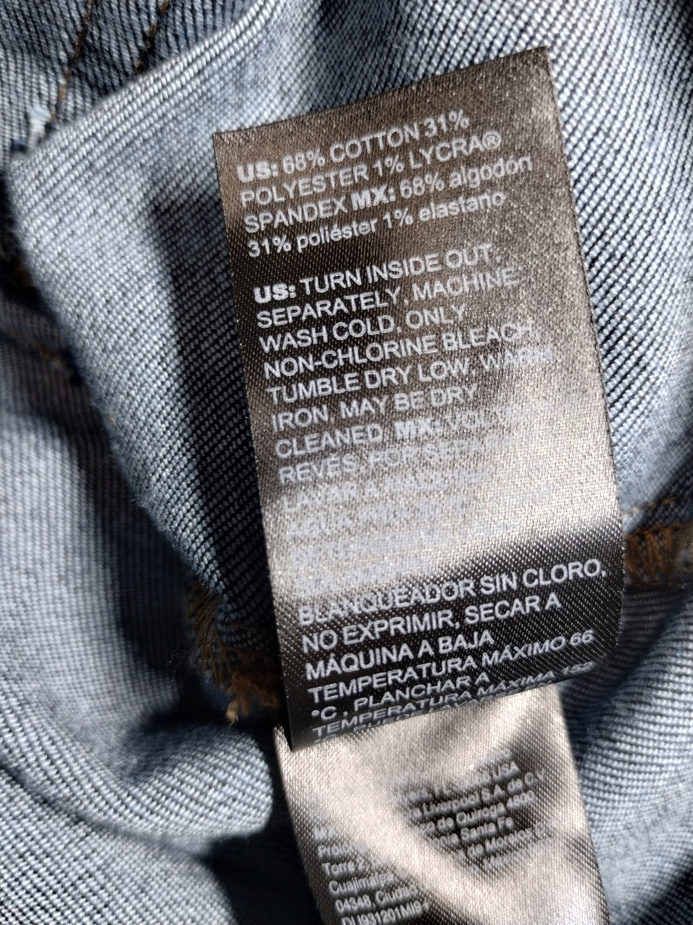 White House Black Market Navy Blue Denim Jacket with Gold Accents - Picture 12 of 12